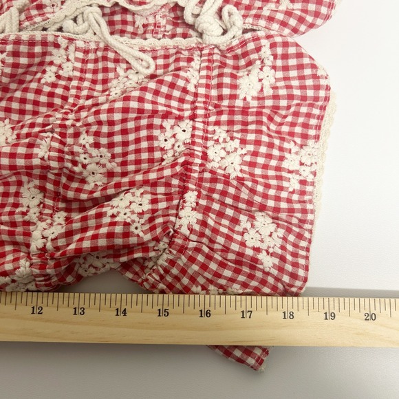 One Clothing Womens Cottagecore Gingham Tie Front Puff Sleeve Babydoll Top XL - Picture 10 of 10